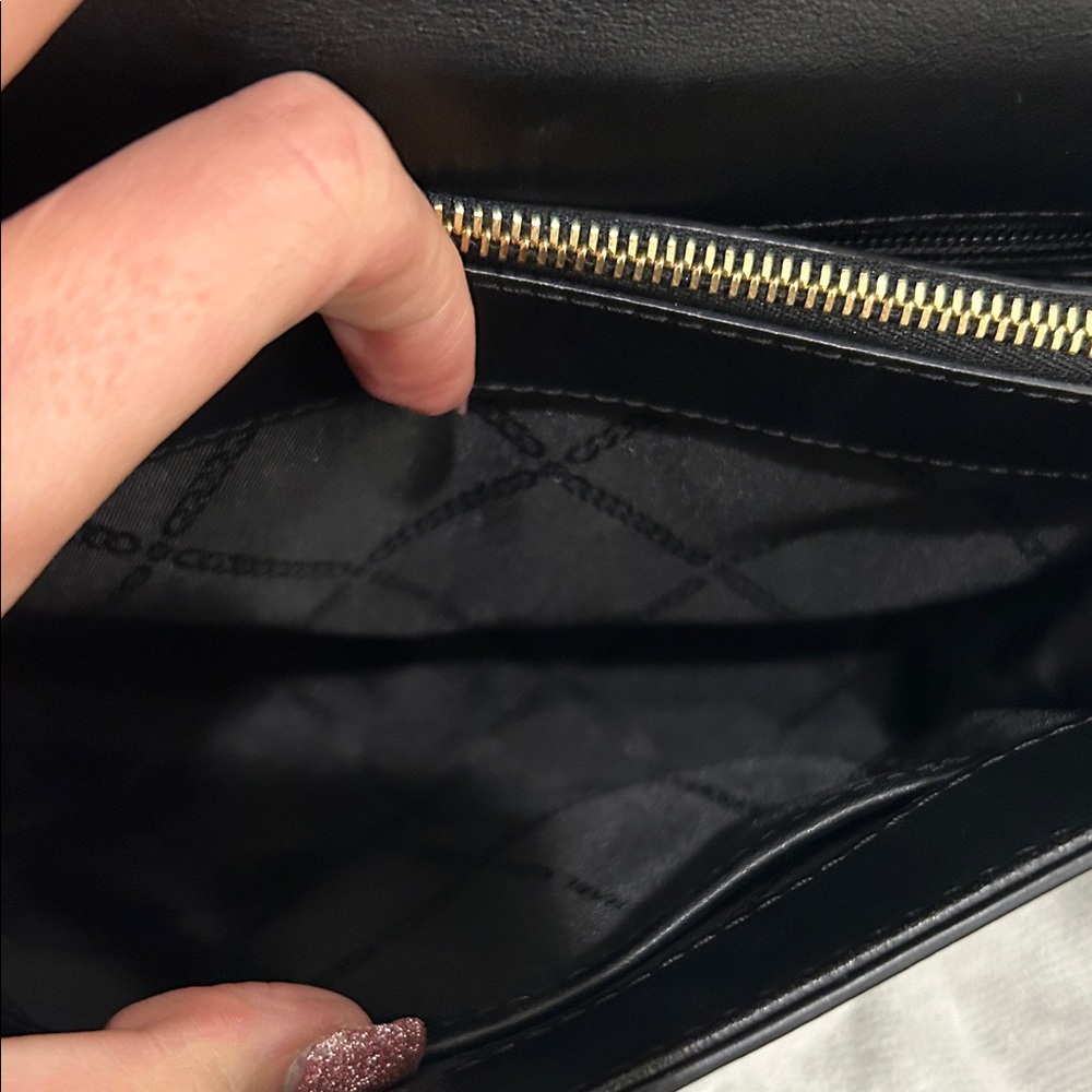 Michael Kors Camo Black, Green, & White Leather Butterfly Bag - Picture 9 of 15